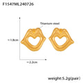 Jewelry wholesale Simple Dainty Jewelry 18K Gold Plated Lips Heart Shape Studs Earrings