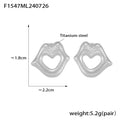 Jewelry wholesale Simple Dainty Jewelry 18K Gold Plated Lips Heart Shape Studs Earrings