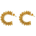 Jewelry wholesale Skeletonized Irregular Stainless Steel Spring Earrings