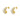 Jewelry wholesale Stainless Steel 18k Gold Plated French White Resin Stud Earrings
