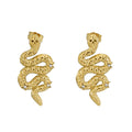 Jewelry wholesale Stainless Steel and Diamond 18K Personalized Snake Earrings