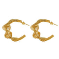 Jewelry wholesale Stainless Steel Spring Openwork Irregular Earrings
