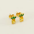 Jewelry wholesale Stainless Steel with Zirconia Pineapple Stud Earrings