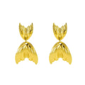 Jewelry wholesale Vintage 18K Fishtail Stainless Steel Earrings