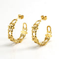 Jewelry wholesale Vintage Light Luxury Stainless Steel Cutout Design Earrings