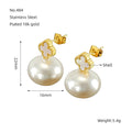 Jewelry wholesale Clover Light Pearl Titanium Stud Earrings