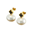 Jewelry wholesale Clover Light Pearl Titanium Stud Earrings