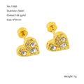 Jewelry wholesale Diamond Ins Heart Stainless Steel Earrings