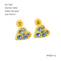 Jewelry wholesale Diamond Ins Heart Stainless Steel Earrings