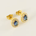 Jewelry wholesale INS Style Women's Oval Set Zirconia Stainless Steel Earrings