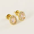 Jewelry wholesale INS Style Women's Oval Set Zirconia Stainless Steel Earrings