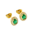 Jewelry wholesale INS Style Women's Oval Set Zirconia Stainless Steel Earrings
