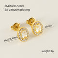 Jewelry wholesale INS Style Women's Oval Set Zirconia Stainless Steel Earrings