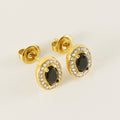 Jewelry wholesale INS Style Women's Oval Set Zirconia Stainless Steel Earrings
