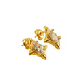 Jewelry wholesale Stainless Steel 18k Gold Plated Zirconia Starburst Stud Earrings