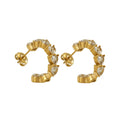 Jewelry wholesale Stainless Steel Airy Zirconia Design U-shaped Earrings