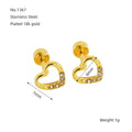 Jewelry wholesale Stainless Steel Earrings with Diamonds