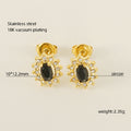 Jewelry wholesale Sunflower with Zirconia Stainless Steel Stud Earrings