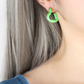 Jewelry wholesale Wholesale Fine Jewelry Green Oil Drip Stainless Steel Studs Earrings