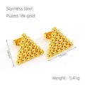 Jewelry wholesale Stainless Steel Square Bead Triangle Earrings