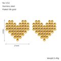 Jewelry wholesale Stainless Steel Square Bead Triangle Earrings