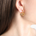 Jewelry wholesale Vintage Stainless Steel Glass Stones Irregular Heart Studs Earrings
