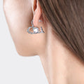 Jewelry wholesale Vintage Stainless Steel Glass Stones Irregular Heart Studs Earrings