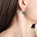 Jewelry wholesale Vintage Stainless Steel Glass Stones Irregular Heart Studs Earrings