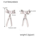 Jewelry wholesale Elegant Dainty Jewelry Heart Shape Zircon Bow Knot Studs Earrings