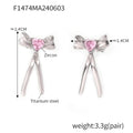 Jewelry wholesale Elegant Dainty Jewelry Heart Shape Zircon Bow Knot Studs Earrings