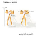 Jewelry wholesale Elegant Dainty Jewelry Heart Shape Zircon Bow Knot Studs Earrings