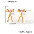 Jewelry wholesale Elegant Dainty Jewelry Heart Shape Zircon Bow Knot Studs Earrings