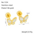 Jewelry wholesale Butterfly Stainless Steel and Colored Enamel Earrings