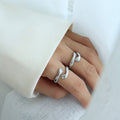 Jewelry wholesale Wholesale Hug Hands Minimalist 304 Stainless Steel Adjustable Ring – 18K Gold Plated, Waterproof