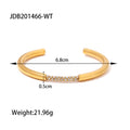 Wholesale Cubic Zirconia Minimalist High-End 304 Stainless Steel Adjustable Open Bracelet – Waterproof