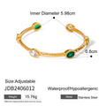 Wholesale Cubic Zirconia Minimalist High-End 304 Stainless Steel Adjustable Open Bracelet – Waterproof