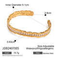 Wholesale Cubic Zirconia Minimalist High-End 304 Stainless Steel Adjustable Open Bracelet – Waterproof