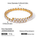 Wholesale Cubic Zirconia Minimalist High-End 304 Stainless Steel Adjustable Open Bracelet – Waterproof