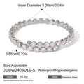 Wholesale Cubic Zirconia Minimalist High-End 304 Stainless Steel Adjustable Open Bracelet – Waterproof