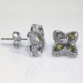 Wholesale four-leaf clover Cubic Zirconia hip-hop earrings
