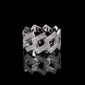 Wholesale rhombic Cubic Zirconium hip-hop Cuban Rings,7in-10in