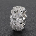 Jewelry wholesale Wholesale Double Row Cubic Zirconia Hip Hop Ring