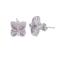 Wholesale four-leaf clover Cubic Zirconia hip-hop earrings