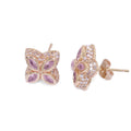 Wholesale four-leaf clover Cubic Zirconia hip-hop earrings
