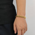 Wholesale Cuban Chain Hip Hop 304 Stainless Steel Bracelet - 18K Gold-Plated , Chain 7in-9in , Waterproof