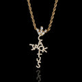 Wholesale Cubic Zircon Hip Hop Cross Pendant Necklace 24in