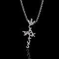 Wholesale Cubic Zircon Hip Hop Cross Pendant Necklace 24in