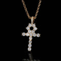 Wholesale Cubic Zircon Hip Hop Cross Pendant Necklace 24in