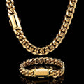 Jewelry wholesale Wholesale Jewelry Set HipHop 304 Stainless Steel  Cuban Bracelet and Necklace, Chain 7in-30in