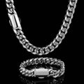 Jewelry wholesale Wholesale Jewelry Set HipHop 304 Stainless Steel  Cuban Bracelet and Necklace, Chain 7in-30in